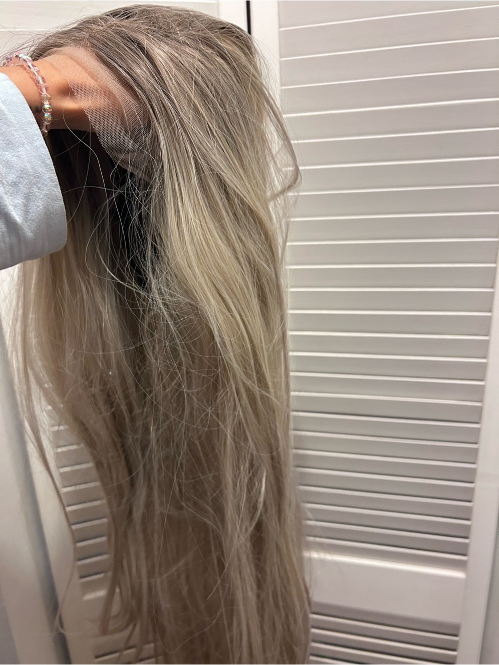 Long Ash Blonde Lace Front Wig